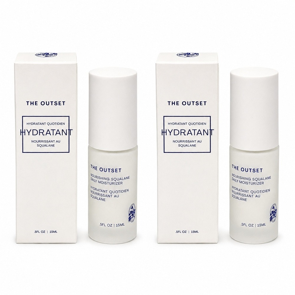 2 x The Outset Nourishing Squalane Daily Moisturizer .5 oz 15 ml Travel Size New